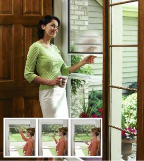 Women utilizing Storm Doors